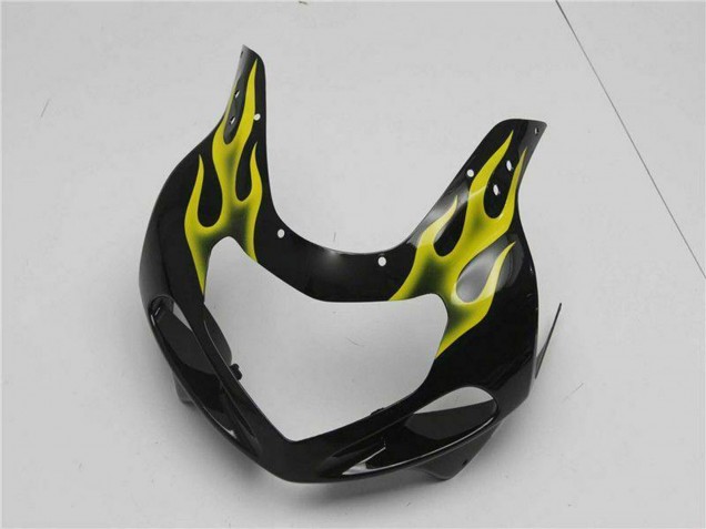 Lojas Carenagens Moto Suzuki GSXR 600/750 2001-2003 - Preto Brilhante Amarelo Chama