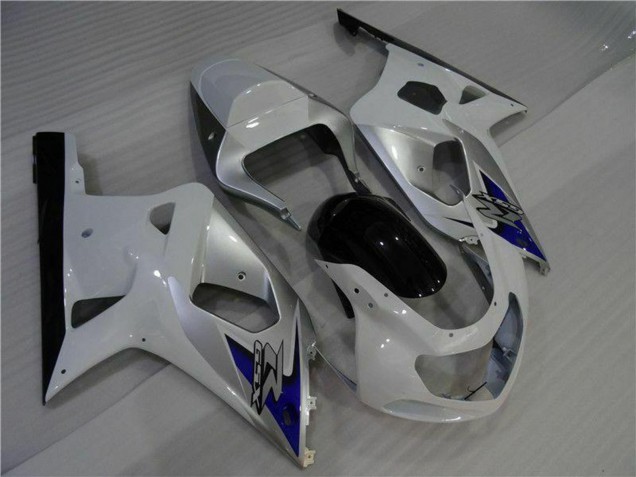Lojas Carenagens Moto Suzuki GSXR 600/750 2001-2003 - Branco Prata Azul Preto