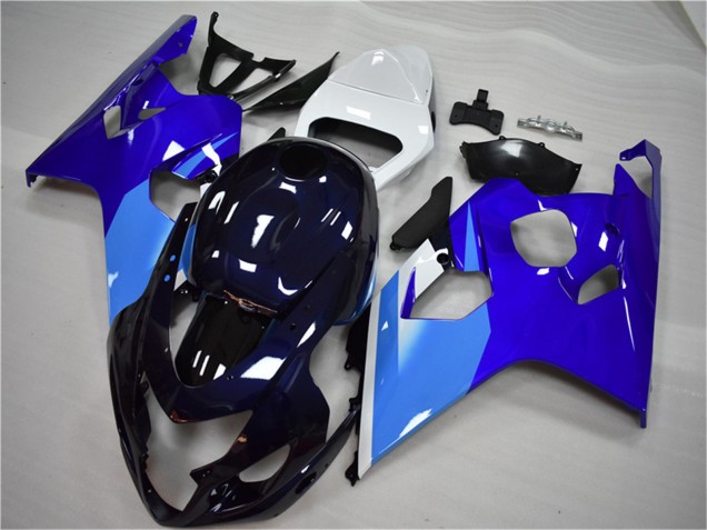 Lojas Carenagem Moto Suzuki GSXR 600/750 2004-2005 - Branco Azul Preto