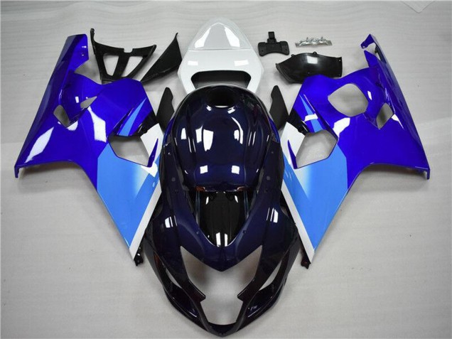 Lojas Carenagem Moto Suzuki GSXR 600/750 2004-2005 - Branco Azul Preto
