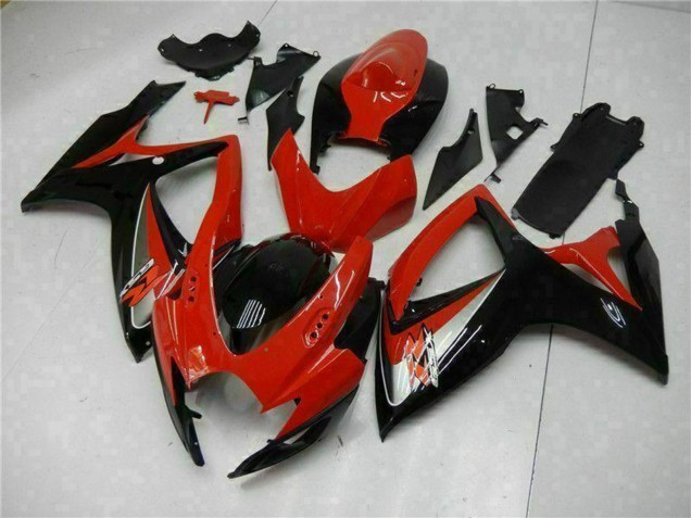 Lojas Carenagens Moto Suzuki GSXR 600/750 2006-2007 - Vermelho Preto Brilhante