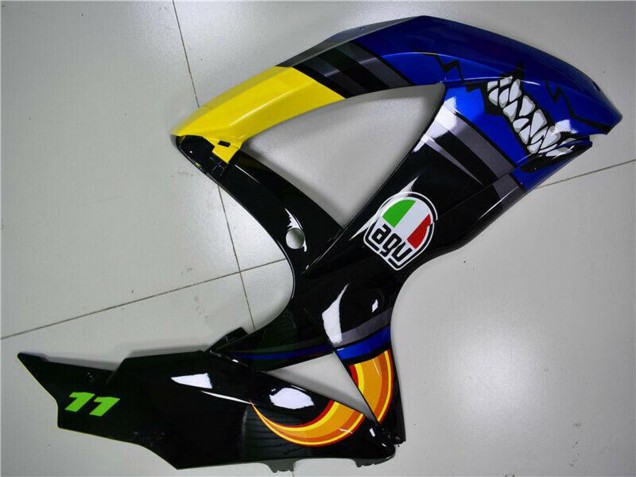 Lojas Carenagens Moto Suzuki GSXR 600/750 2008-2010 - Azul Amarelo Tubarão