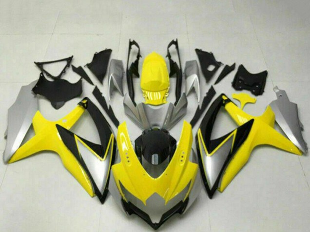 Lojas Carenagens Moto Suzuki GSXR 600/750 2008-2010 - Amarelo Prata Preto Brilhante