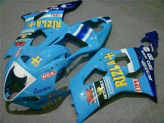 Lojas Carenagens Moto Suzuki GSXR 1000 2003-2004 - Azul Branco Amarelo Rizla