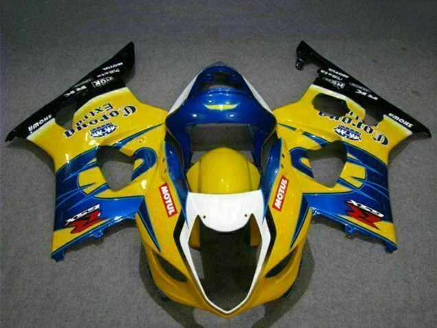 Lojas Carenagens Moto Suzuki GSXR 1000 2003-2004 - Amarelo Azul Branco Vermelho Corona Motul