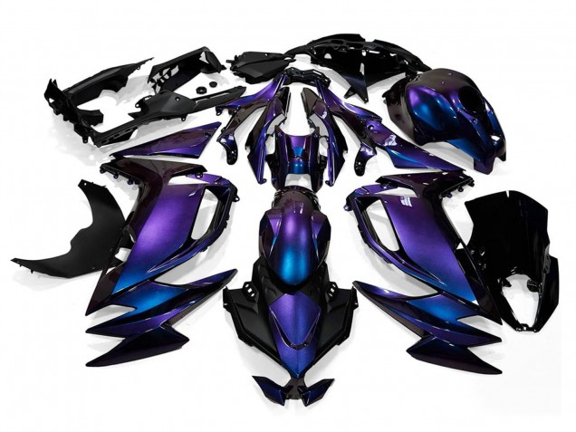 Lojas Carenagens Moto Kawasaki Ninja 650 EX650 2020-2026 - Camaleão Azul Roxo