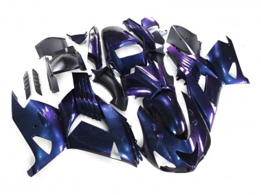 Lojas Carenagens Moto Kawasaki ZX14R ZZR1400 2006-2011 - Camaleão Azul Roxo