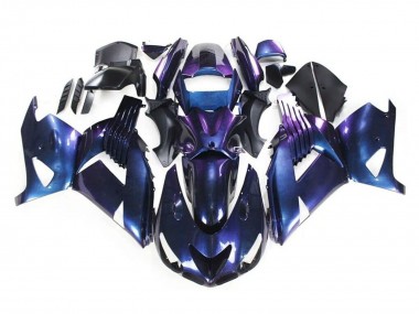 Lojas Carenagens Moto Kawasaki ZX14R ZZR1400 2006-2011 - Camaleão Azul Roxo