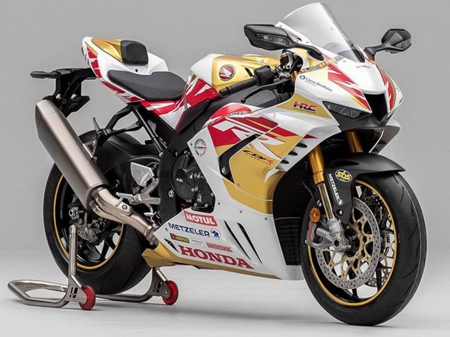 Lojas Carenagem Moto Honda CBR1000RR-R 2020-2023 - Branco Vermelho Ouro Motul