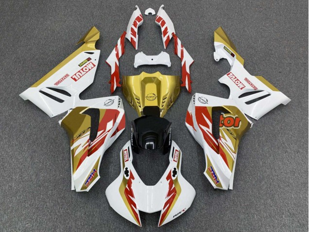 Lojas Carenagens Moto Honda CBR1000RR-R 2020-2023 - Branco Vermelho Ouro Motul