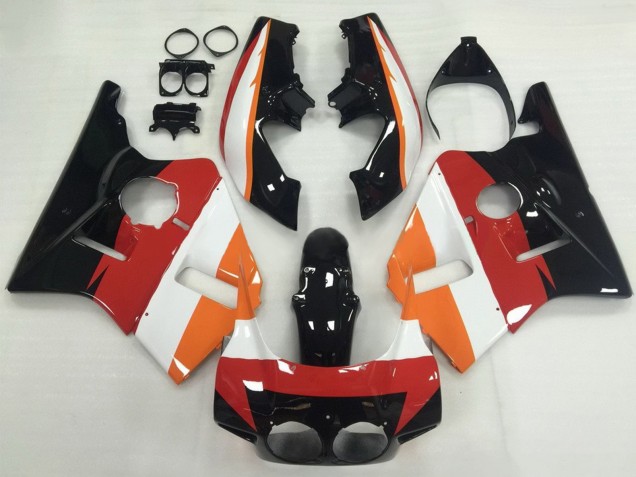 Lojas Carenagens Moto Honda CBR400RR NC23 1987-1989 - Laranja Branco Vermelho Preto Brilhante