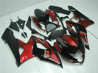 Lojas Carenagem Moto Suzuki GSXR 1000 2005-2006 - Vermelho Preto Brilhante