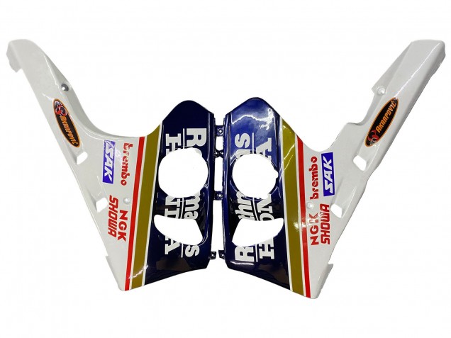 Lojas Carenagens Moto Honda CBR400RR NC29 1990-1999 - Branco Ouro Vermelho Azul Escuro Rothmans