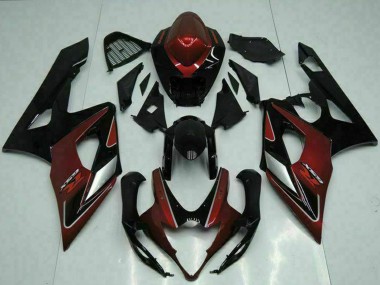 Lojas Carenagens Moto Suzuki GSXR 1000 2005-2006 - Vermelho Prata Preto Brilhante