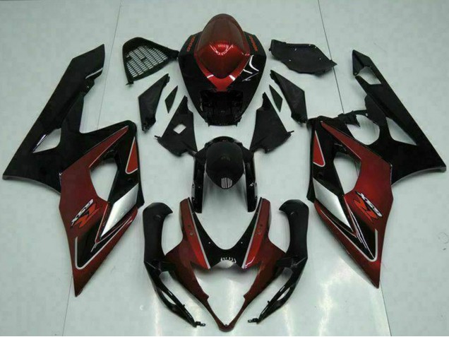 Lojas Carenagens Moto Suzuki GSXR 1000 2005-2006 - Vermelho Prata Preto Brilhante