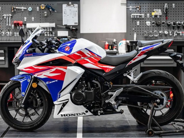 Lojas Carenagem Moto Honda CBR400R 2022 - Branco Vermelho Azul
