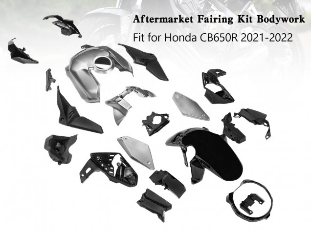 Lojas Carenagens Moto Honda CB650R 2019-2022 - Prata Preto