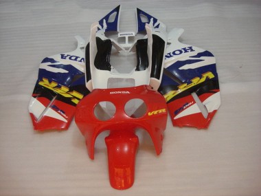 Lojas Carenagens Moto Honda VFR400R NC30 1988-1992 - Branco Azul Vermelho