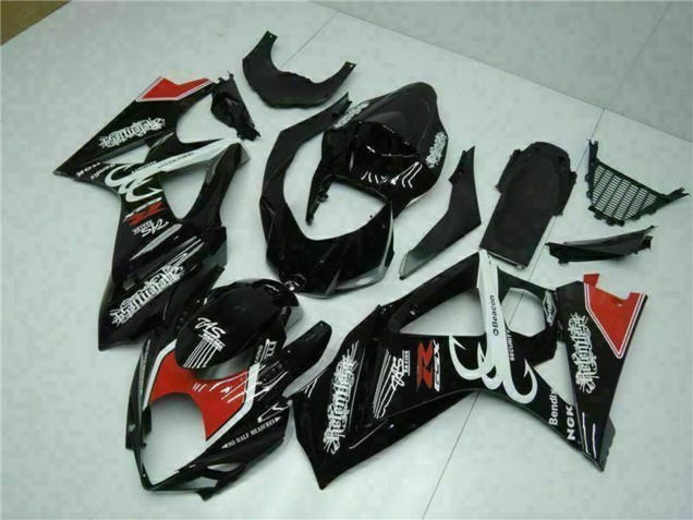 Lojas Carenagens Moto Suzuki GSXR 1000 2007-2008 - Preto Brilhante Vermelho Branco