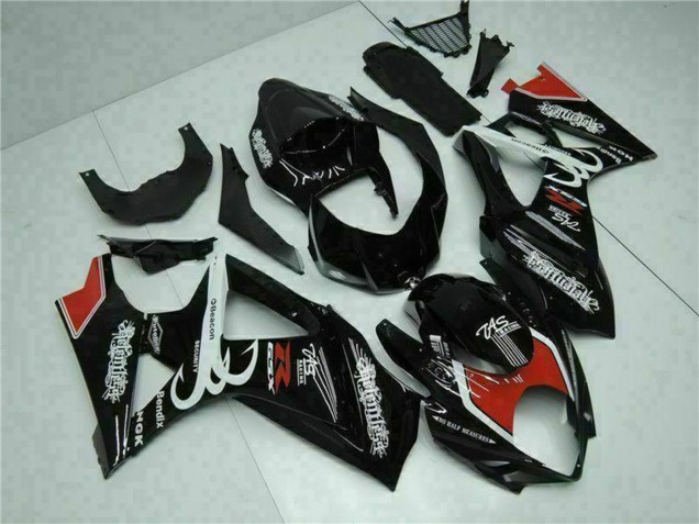 Lojas Carenagens Moto Suzuki GSXR 1000 2007-2008 - Preto Brilhante Vermelho Branco