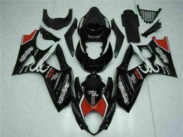 Lojas Carenagens Moto Suzuki GSXR 1000 2007-2008 - Preto Brilhante Vermelho Branco