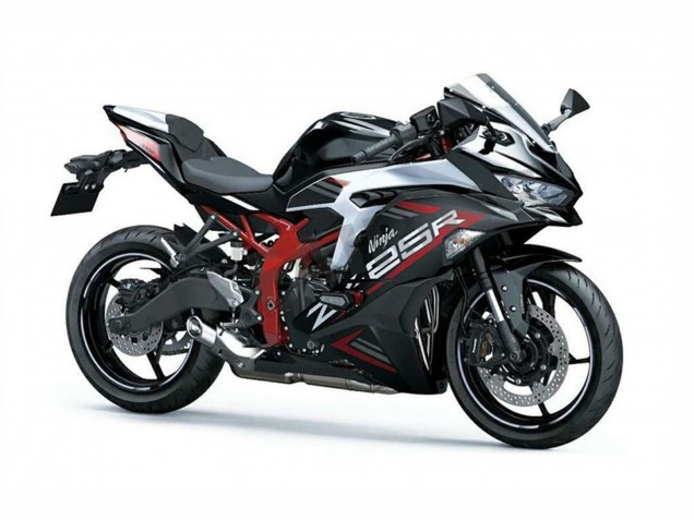 Lojas Carenagens Moto Kawasaki ZX25R ZX-25R 2019-2025 - Prata Vermelho Preto