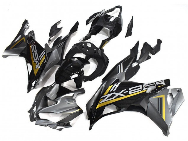 Lojas Carenagens Moto Kawasaki ZX25R ZX-25R 2019-2025 - Cinzento Ouro Preto Brilhante