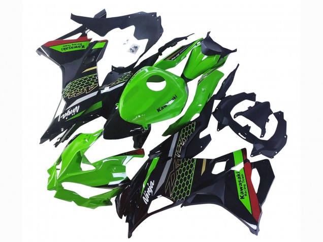 Lojas Carenagens Moto Kawasaki ZX25R ZX-25R 2019-2025 - Verde Preto Vermelho Honeycomb