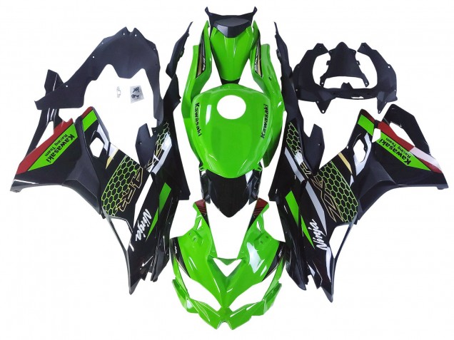 Lojas Carenagens Moto Kawasaki ZX25R ZX-25R 2019-2025 - Verde Preto Vermelho Honeycomb