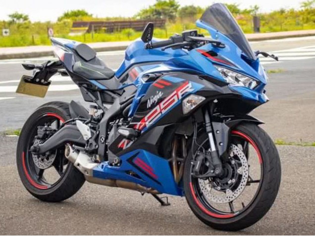 Lojas Carenagens Moto Kawasaki ZX25R ZX-25R 2019-2025 - Azul Vermelho Cinzento