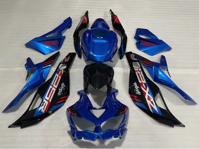 Lojas Carenagens Moto Kawasaki ZX25R ZX-25R 2019-2025 - Azul Vermelho Cinzento