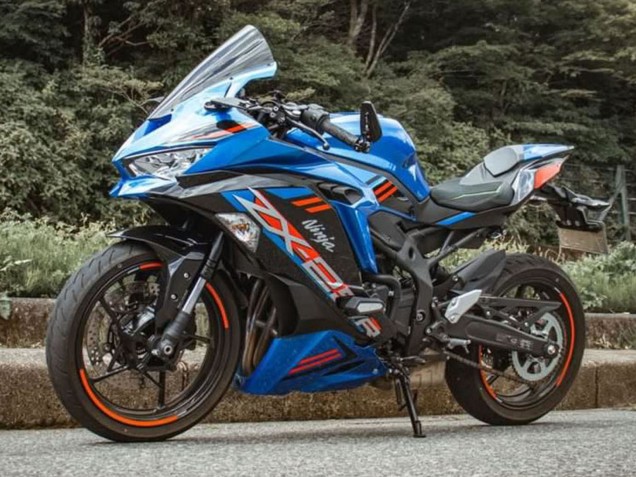 Lojas Carenagens Moto Kawasaki ZX25R ZX-25R 2019-2025 - Azul Vermelho Cinzento