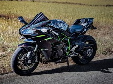 Lojas Carenagens Moto Kawasaki Ninja H2 2015-2022 - Preto Azul Camaleão Verde