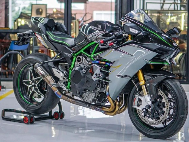 Lojas Carenagens Moto Kawasaki Ninja H2 2015-2022 - Cinzento
