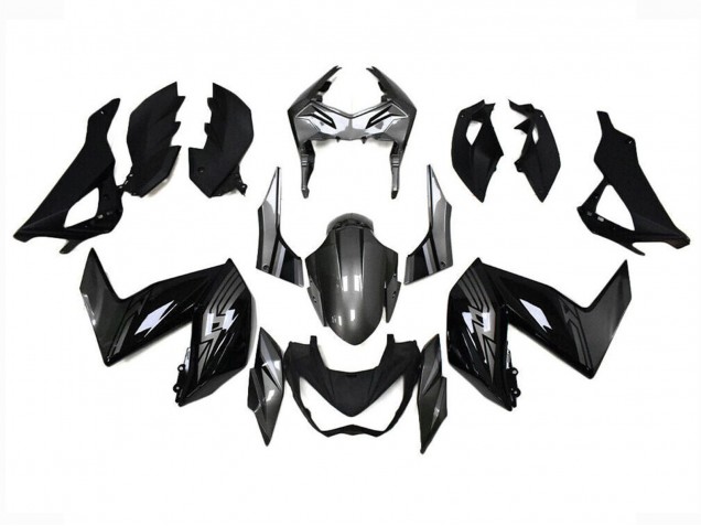 Lojas Carenagens Moto Kawasaki Z250/Z300 2015-2016 - Preto Brilhante Cinzento
