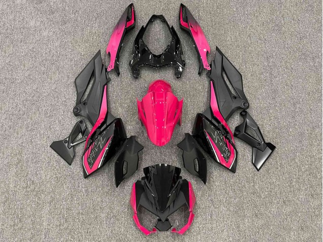 Lojas Carenagens Moto Kawasaki Z400 2018-2024 - Preto Fosco Luminoso Rosa