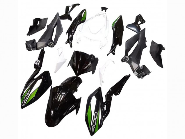 Lojas Carenagens Moto Kawasaki Z400 2018-2024 - Branco Preto Brilhante Verde