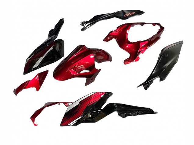 Lojas Carenagens Moto Kawasaki Z400 2018-2024 - Doce Vermelho Preto Brilhante