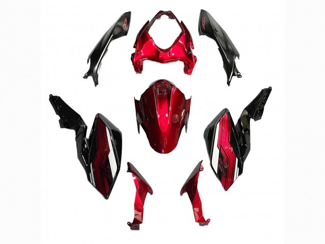 Lojas Carenagens Moto Kawasaki Z400 2018-2024 - Doce Vermelho Preto Brilhante