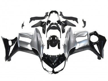 Lojas Carenagens Moto Kawasaki Z1000SX 2010-2016 - Preto Brilhante Prata