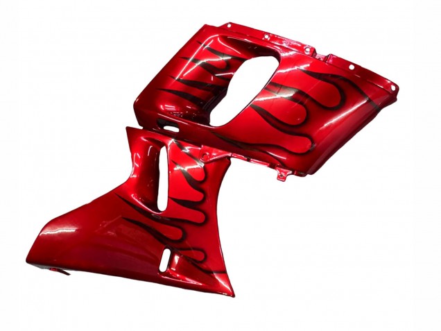 Lojas Carenagens Moto Kawasaki ZZR600 1998-2003 - Vermelho Preto Chama