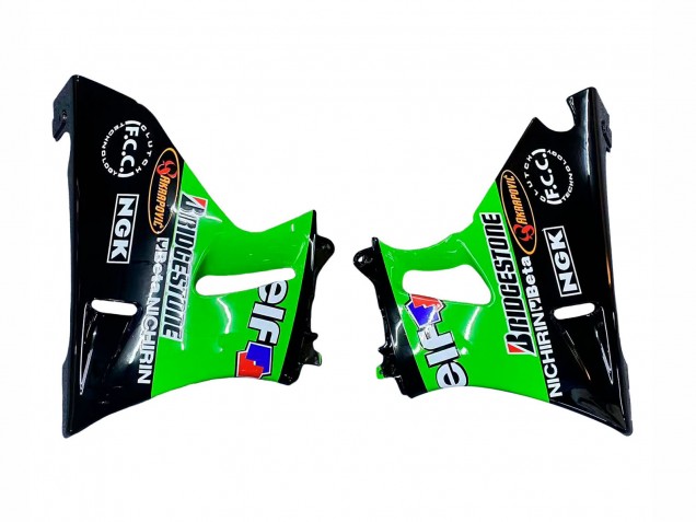 Lojas Carenagens Moto Kawasaki ZZR600 1998-2003 - Verde Preto Monstro Elf