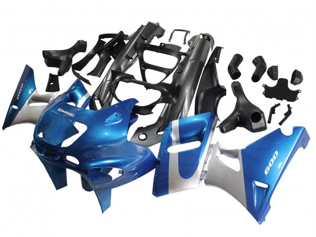 Lojas Carenagens Moto Kawasaki ZZR600 1998-2003 - Azul Prata Preto