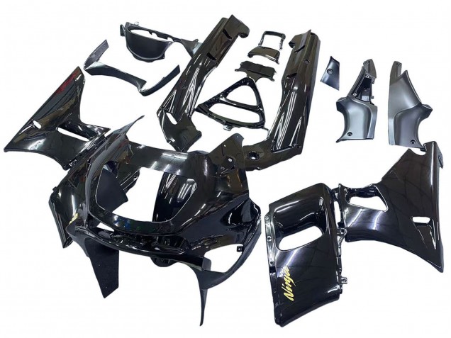 Lojas Carenagens Moto Kawasaki ZZR600 1998-2003 - Preto Brilhante Ouro Ninja