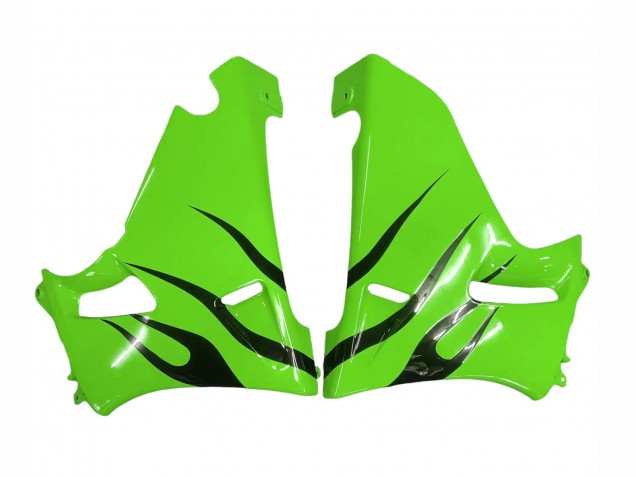 Lojas Carenagens Moto Kawasaki ZZR600 1998-2003 - Verde Preto Brilhante Chama
