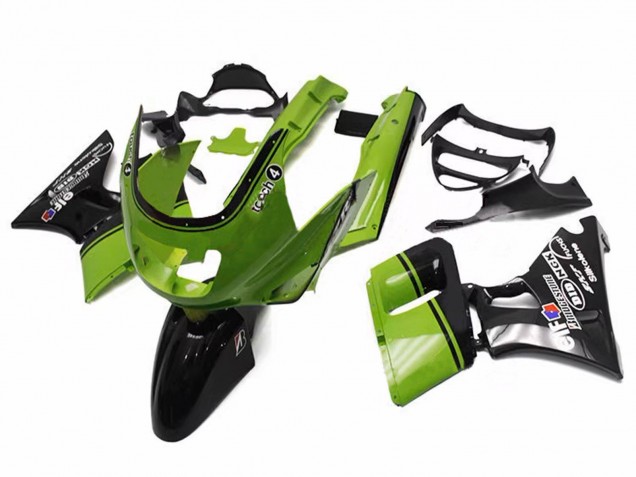 Lojas Carenagens Moto Kawasaki ZZR600 1998-2003 - Verde Preto Brilhante Elf Touch4 Bridgestone