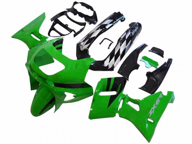 Lojas Carenagens Moto Kawasaki ZZR600 1998-2003 - Verde Preto Brilhante