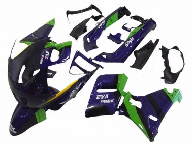 Lojas Carenagens Moto Kawasaki ZZR400 1993-2007 - Verde Azul Escuro Roxo Trick Star Eva Corrida