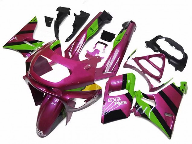 Lojas Carenagens Moto Kawasaki ZZR600 1998-2003 - Rosa Profundo Verde EVA Corrida