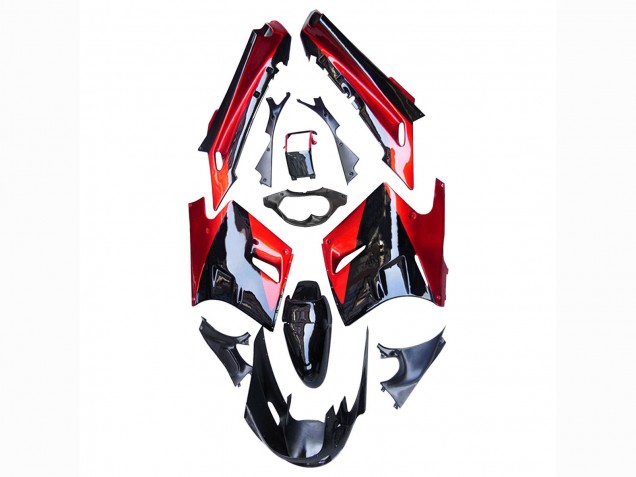 Lojas Carenagens Moto Kawasaki ZZR1100 1990-1992 - Vermelho Preto Brilhante